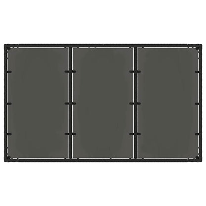 Garten Essgruppe 7 pcs Schwarz 150 x 90 x 75 cm Poly-Rattan