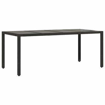 Garten Essgruppe 7 pcs Schwarz 190 x 90 x 75 cm Poly-Rattan