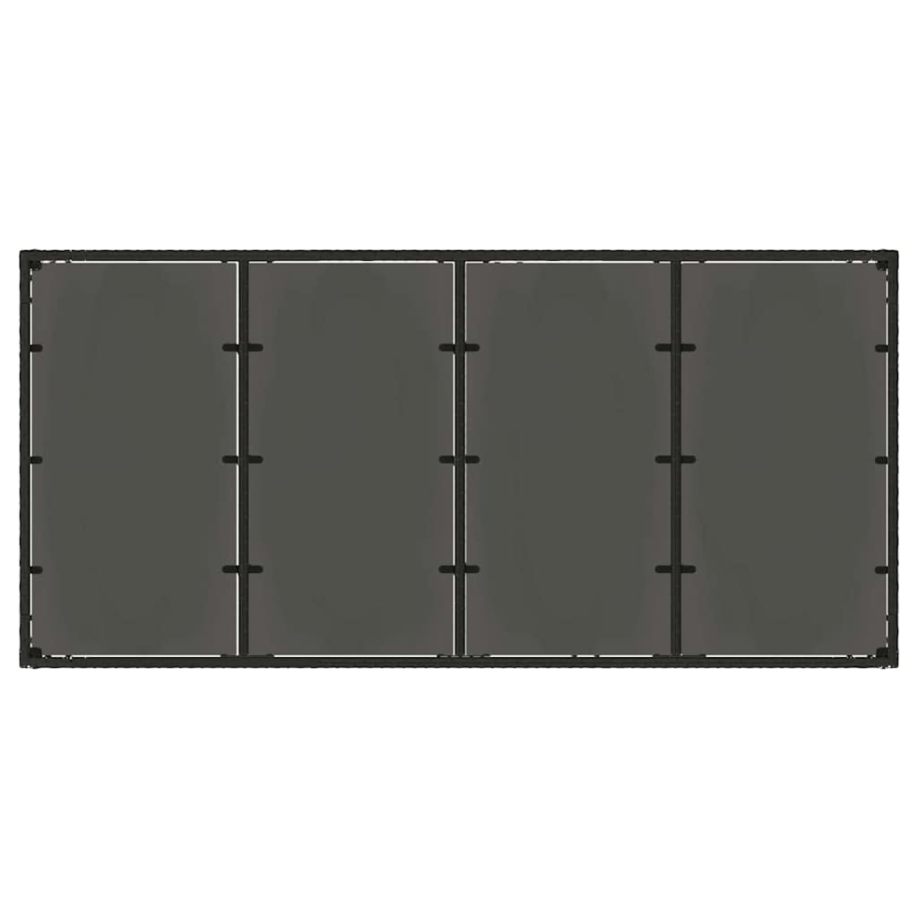 Garten Essgruppe 7 pcs Schwarz 190 x 90 x 75 cm Poly-Rattan