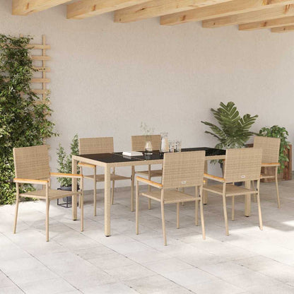 Garten Essgruppe 7 pcs Beige, Schwarz 190 x 90 x 75 cm