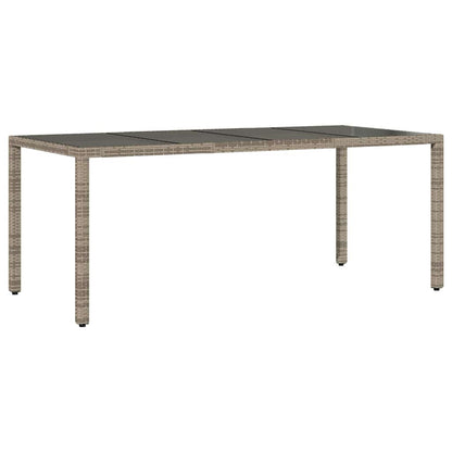 Garten Essgruppe 9 pcs Grau 190 x 90 x 75 cm Poly-Rattan