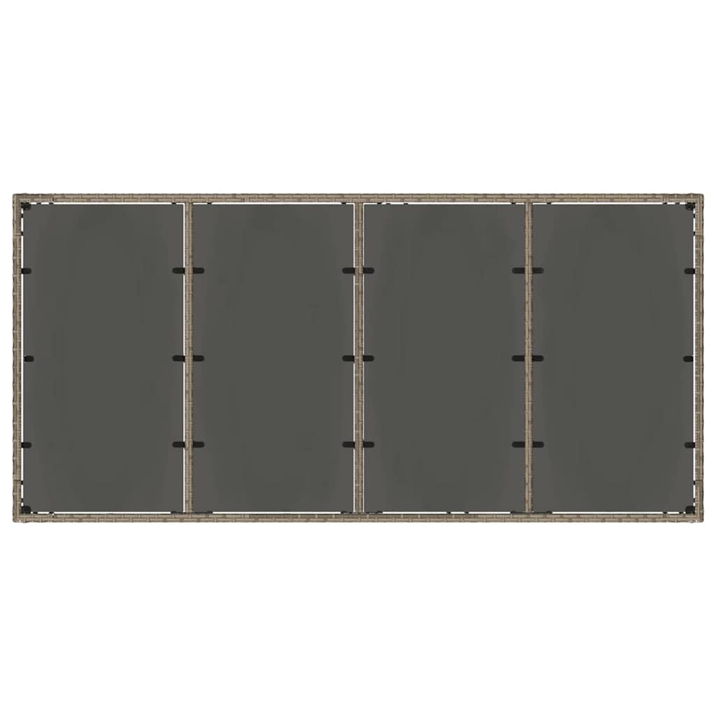 Garten Essgruppe 9 pcs Grau 190 x 90 x 75 cm Poly-Rattan