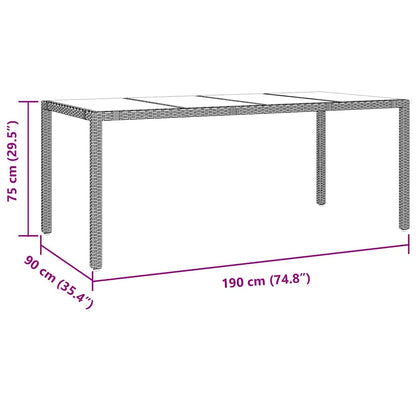 Garten Essgruppe 9 pcs Beige 190 x 90 x 75 cm Poly-Rattan