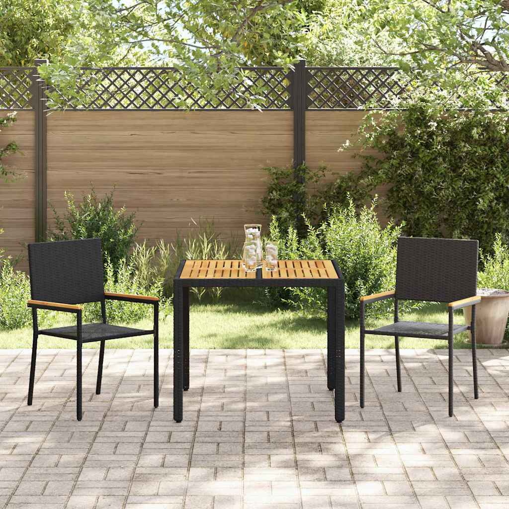 Garten Essgruppe 3 pcs Schwarz, Braun 90 x 90 x 75 cm