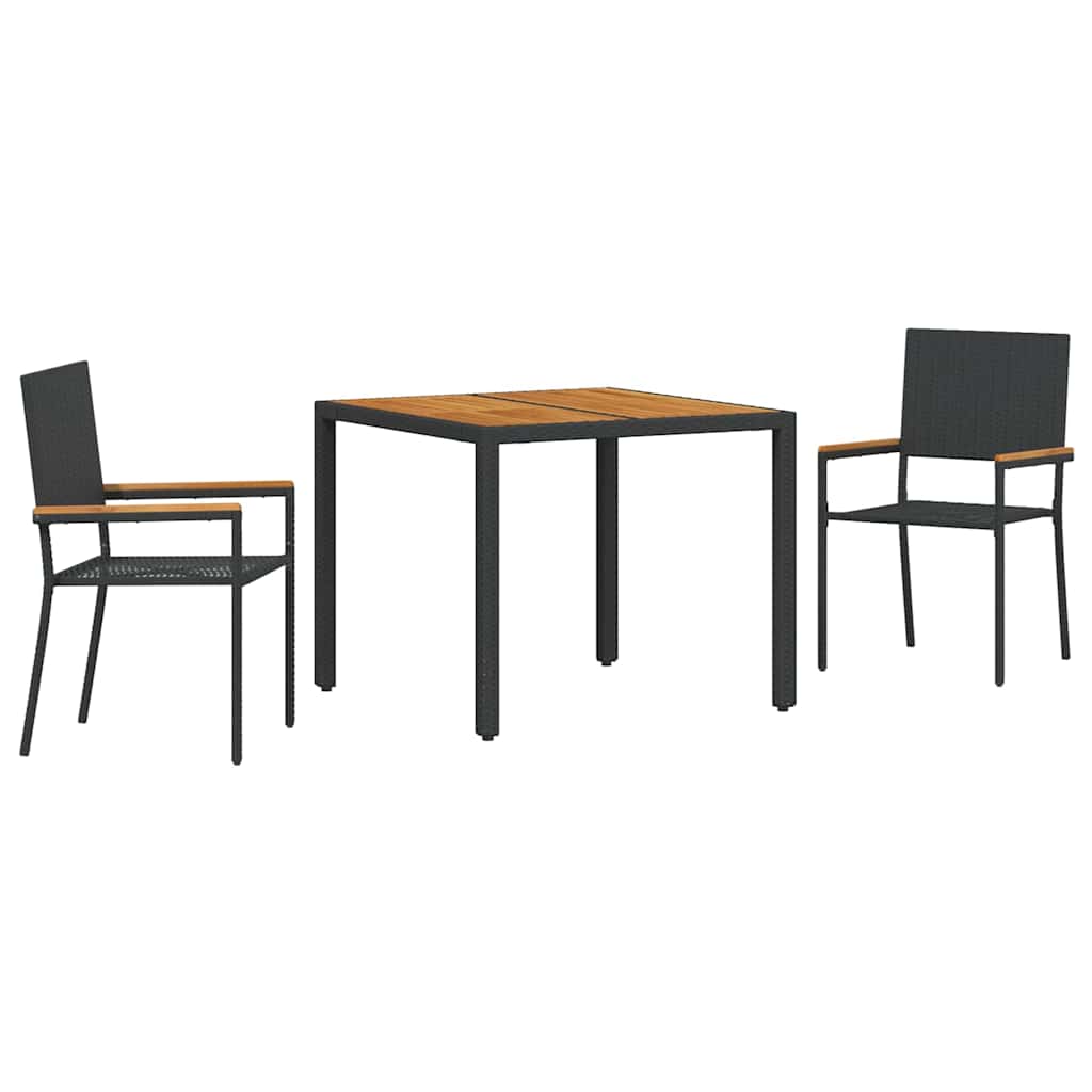 Garten Essgruppe 3 pcs Schwarz, Braun 90 x 90 x 75 cm