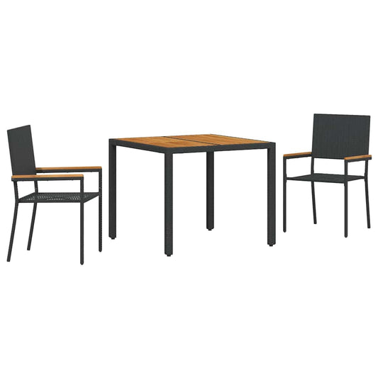 Garten Essgruppe 3 pcs Schwarz, Braun 90 x 90 x 75 cm