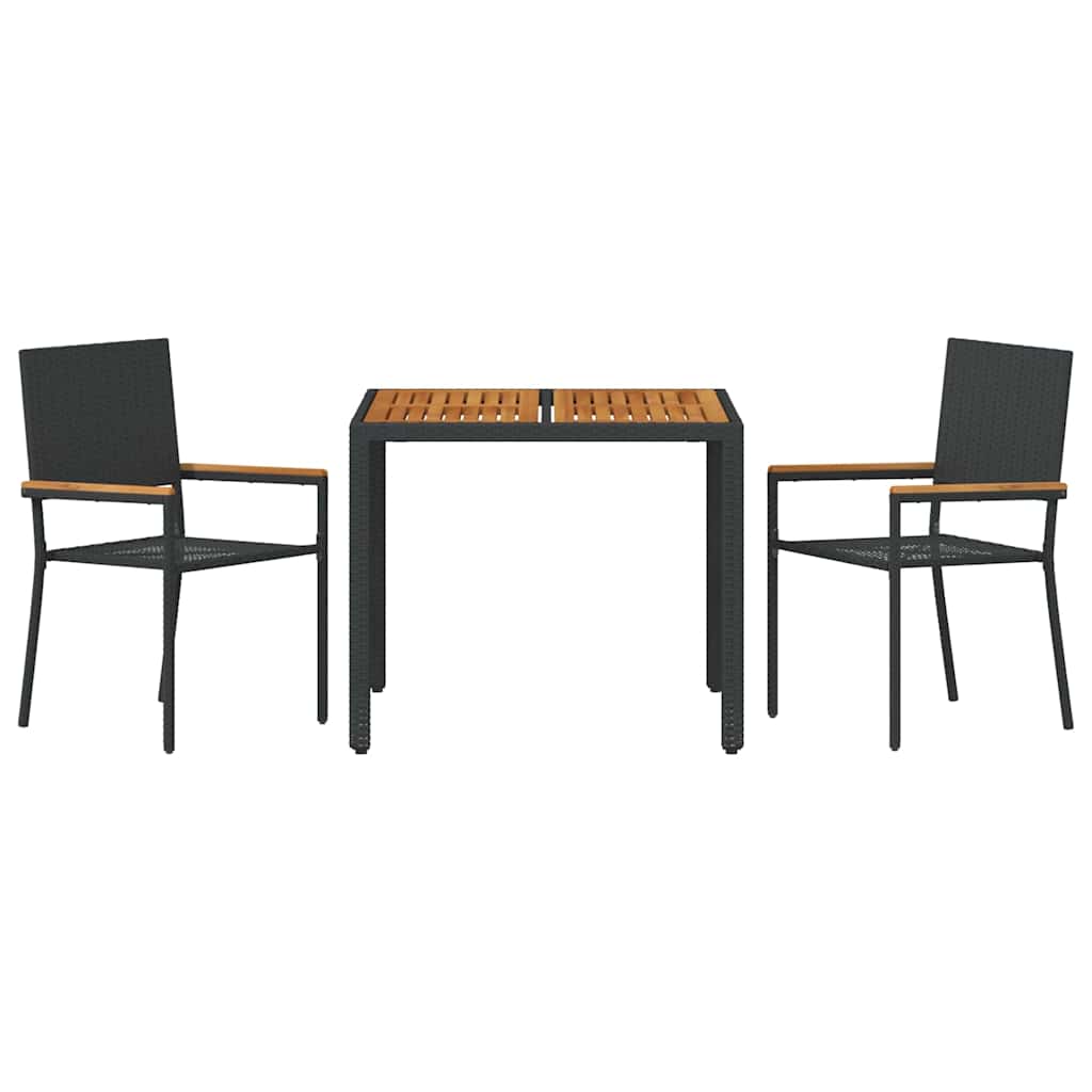 Garten Essgruppe 3 pcs Schwarz, Braun 90 x 90 x 75 cm