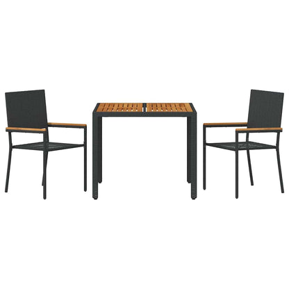 Garten Essgruppe 3 pcs Schwarz, Braun 90 x 90 x 75 cm