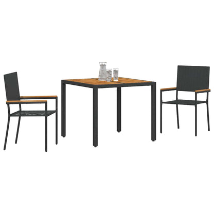 Garten Essgruppe 3 pcs Schwarz, Braun 90 x 90 x 75 cm