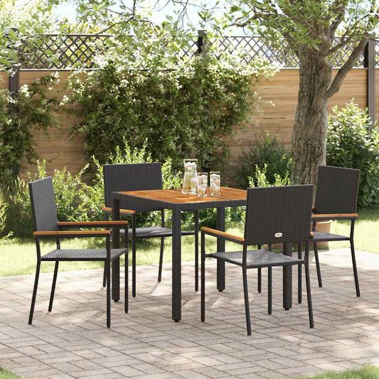 Garten Essgruppe 5 pcs Schwarz, Braun 90 x 90 x 75 cm