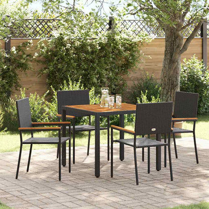 Garten Essgruppe 5 pcs Schwarz und Braun 90 x 90 x 75 cm