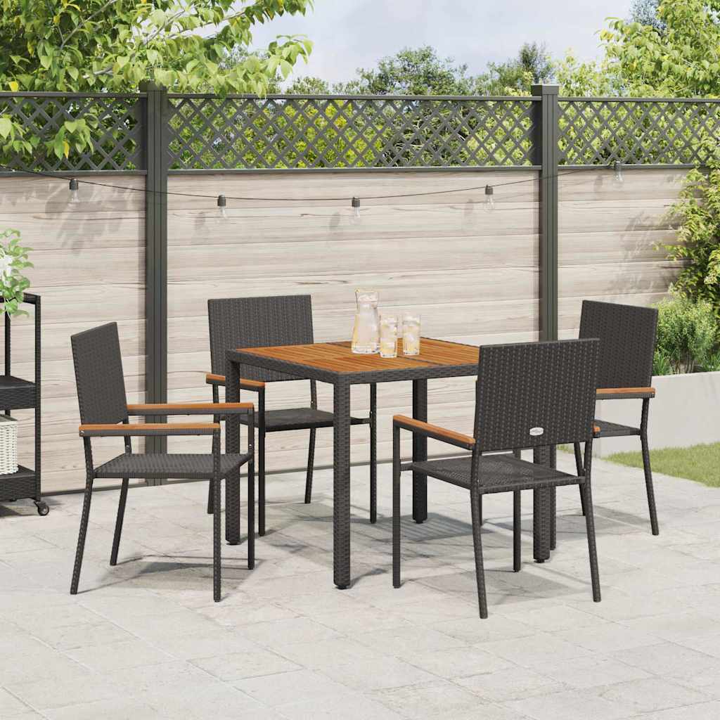Garten Essgruppe 5 pcs Schwarz, Braun 90 x 90 x 75 cm
