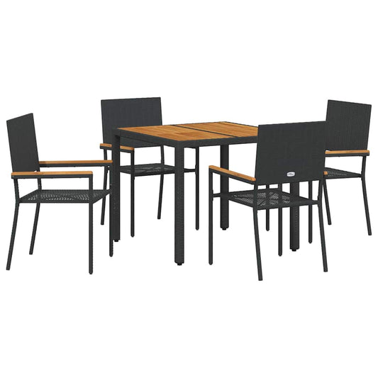 Garten Essgruppe 5 pcs Schwarz, Braun 90 x 90 x 75 cm