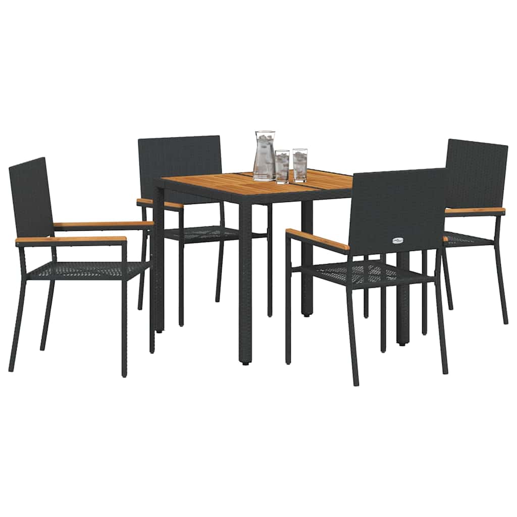 Garten Essgruppe 5 pcs Schwarz, Braun 90 x 90 x 75 cm