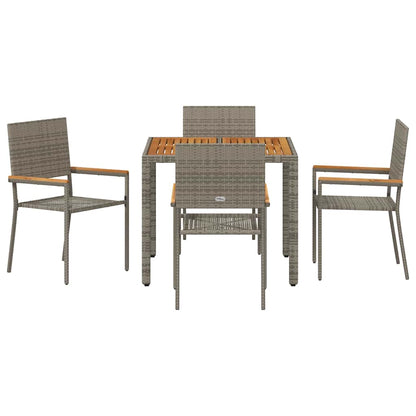 Garten Essgruppe 5 pcs Grau 90 x 90 x 75 cm Poly-Rattan
