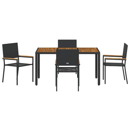 Garten Essgruppe 5 pcs Schwarz, Holz 150 x 90 x 75 cm