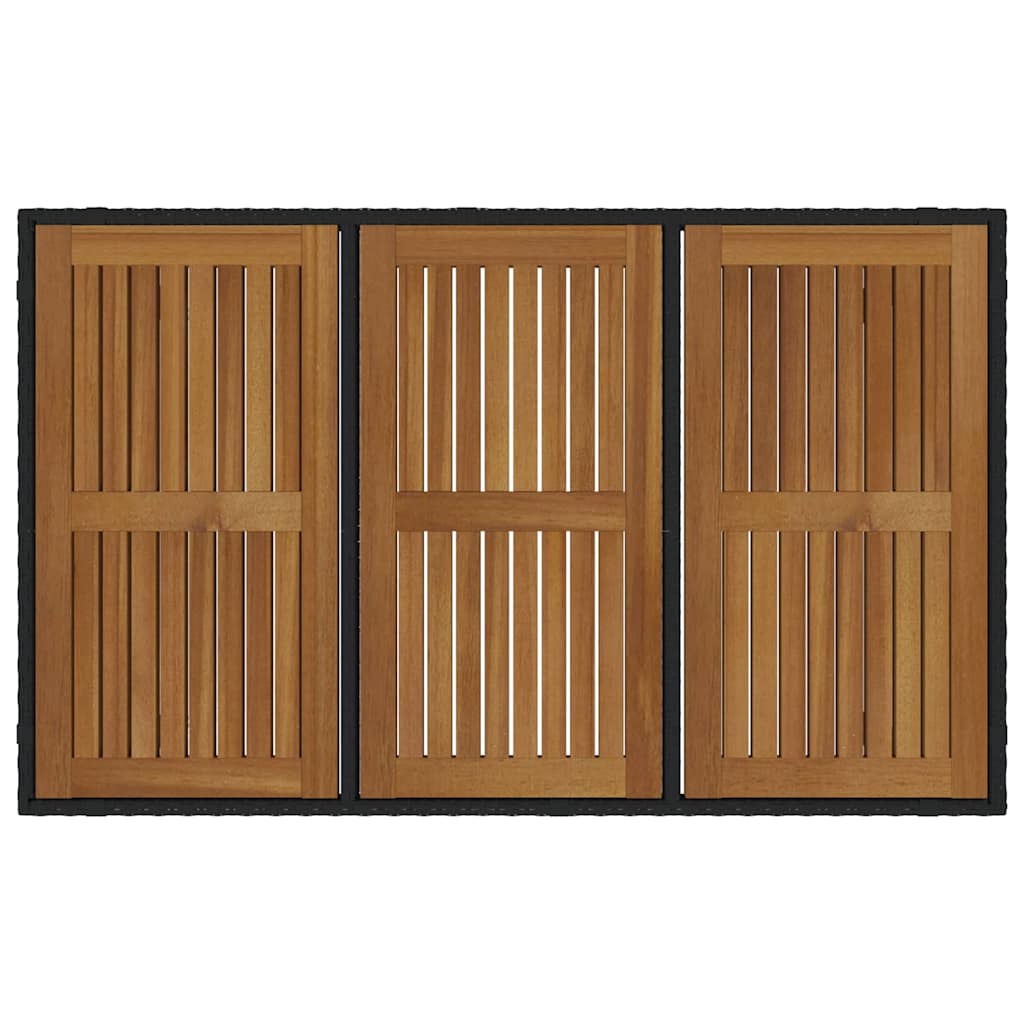 Garten Essgruppe 5 pcs Schwarz, Holz 150 x 90 x 75 cm