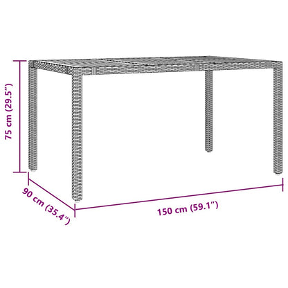 Garten Essgruppe 7 pcs Schwarz, Holz 150 x 90 x 75 cm