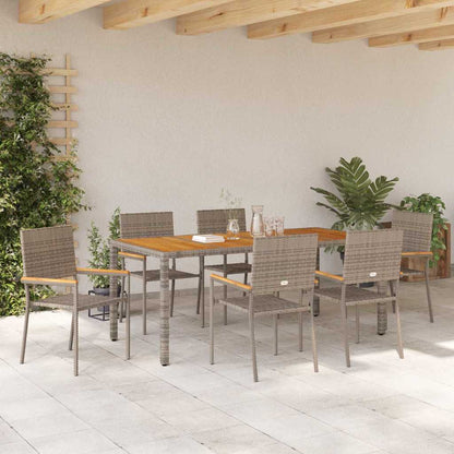 Garten Essgruppe 7 pcs Grau 190 x 90 x 75 cm Poly-Rattan