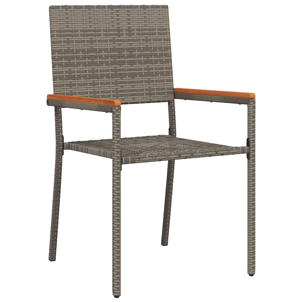 Garten Essgruppe 9 pcs Grau 190 x 90 x 75 cm Poly-Rattan