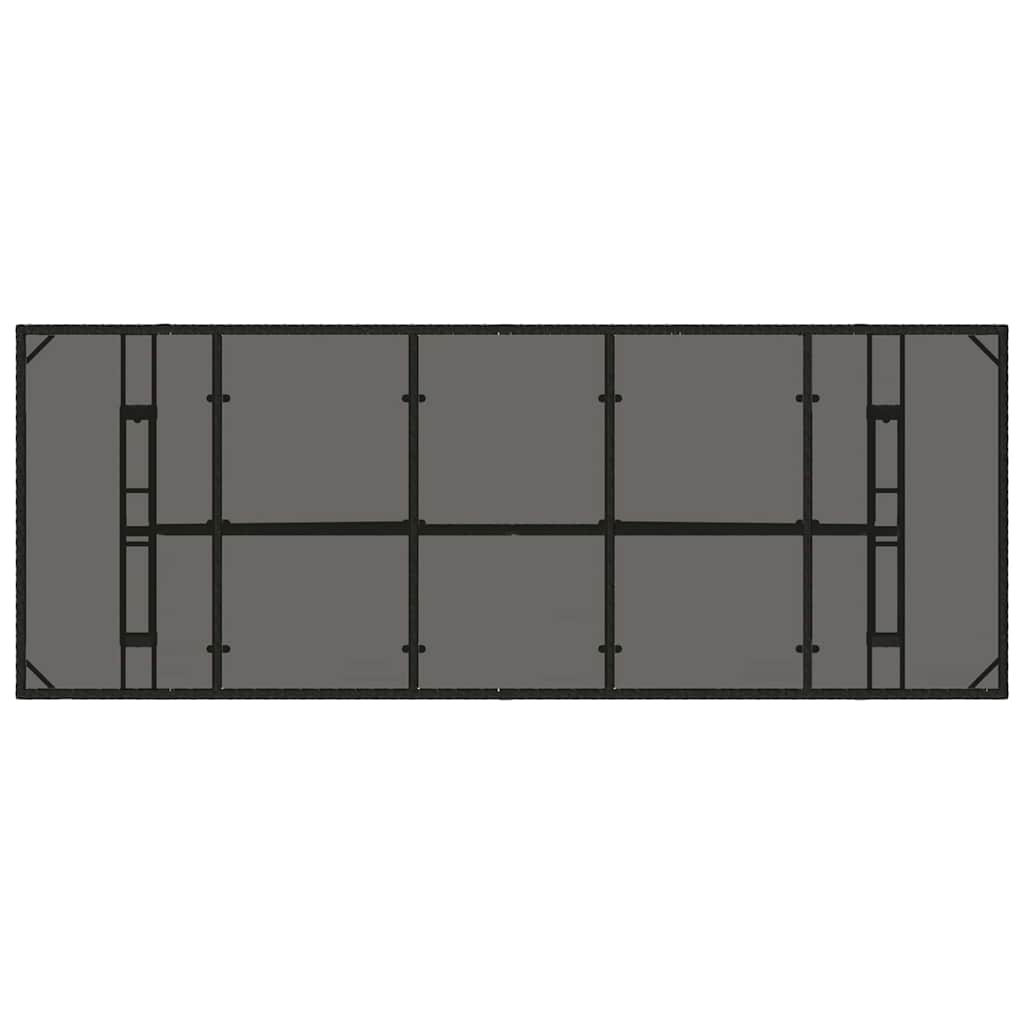 Garten Essgruppe 9 pcs Schwarz Poly Rattan