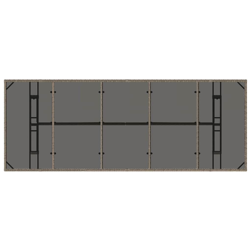 Garten Essgruppe 9 pcs Grau Poly Rattan