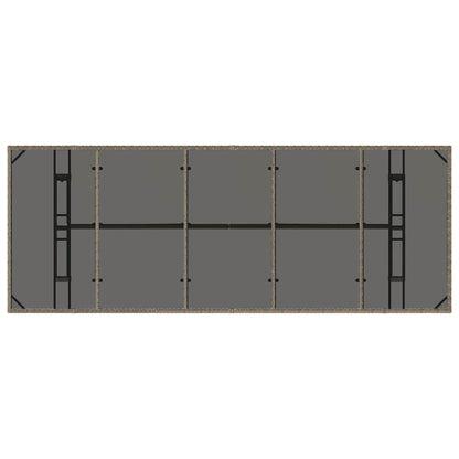 Garten Essgruppe 11 pcs Grau Poly Rattan