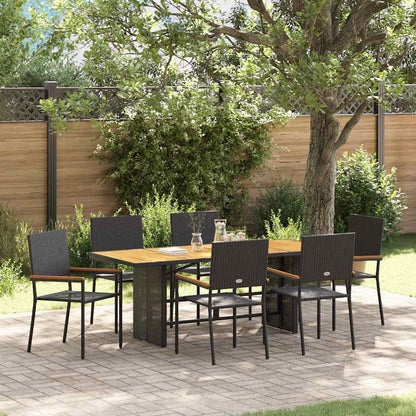 Garten Essgruppe 7 pcs Schwarz, Braun 190 x 80 x 75 cm