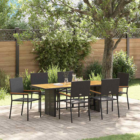 Garten Essgruppe 7 pcs Schwarz, Braun 190 x 80 x 75 cm
