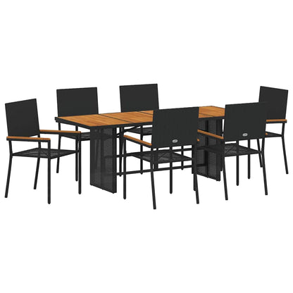 Garten Essgruppe 7 pcs Schwarz, Braun 190 x 80 x 75 cm