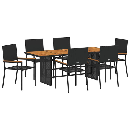Garten Essgruppe 7 pcs Schwarz, Braun 190 x 80 x 75 cm