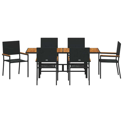 Garten Essgruppe 7 pcs Schwarz, Braun 190 x 80 x 75 cm