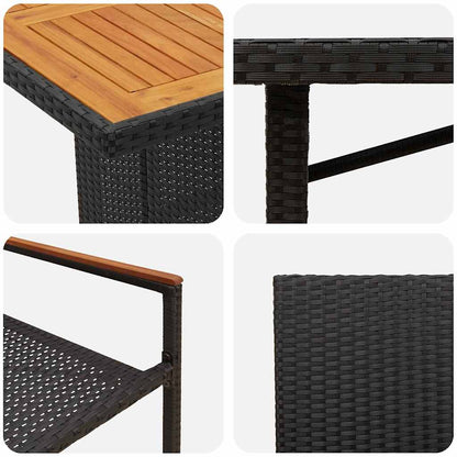 Garten Essgruppe 9 pcs Schwarz, Braun 190 x 80 x 75 cm