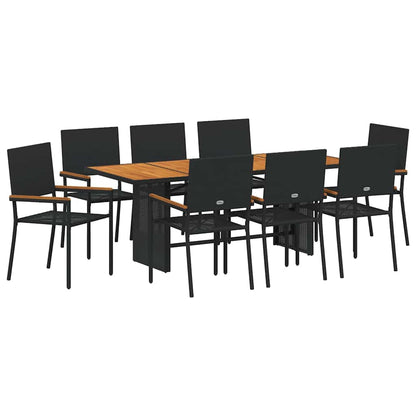 Garten Essgruppe 9 pcs Schwarz, Braun 190 x 80 x 75 cm