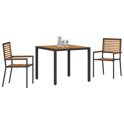 Garten Essgruppe 3 pcs Schwarz 90 x 90 x 75 cm Poly-Rattan