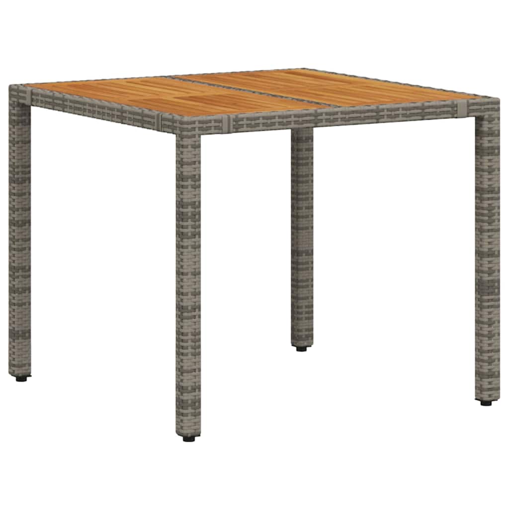 Garten Essgruppe 3 pcs Grau 90 x 90 x 75 cm Poly-Rattan