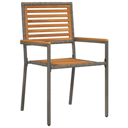 Garten Essgruppe 3 pcs Grau 90 x 90 x 75 cm Poly-Rattan