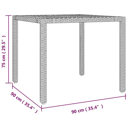 Garten Essgruppe 3 pcs Grau 90 x 90 x 75 cm Poly-Rattan