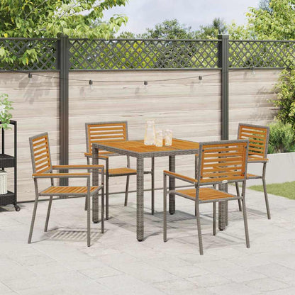 Garten Essgruppe 5 pcs Grau Poly-Rattan