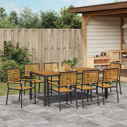 Garten Essgruppe 9 pcs Schwarz 190 x 90 x 75 cm Poly-Rattan