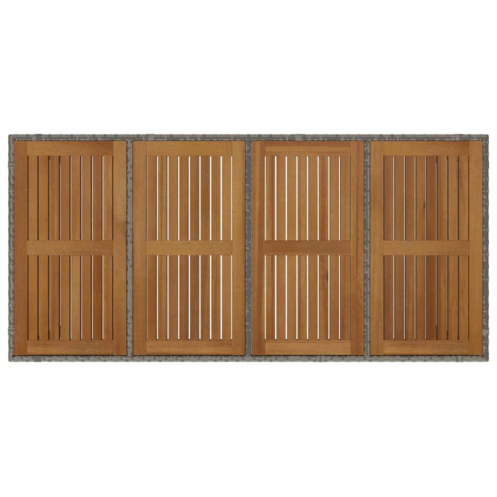 Garten Essgruppe 9 pcs Grau und Braun Poly-Rattan