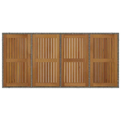 Garten Essgruppe 9 pcs Grau und Braun Poly-Rattan