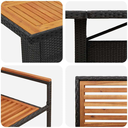 Garten Essgruppe 11 pcs Schwarz 240 x 90 x 75 cm Poly-Rattan