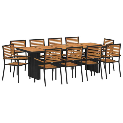 Garten Essgruppe 11 pcs Schwarz 240 x 90 x 75 cm Poly-Rattan