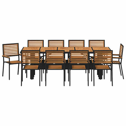 Garten Essgruppe 11 pcs Schwarz 240 x 90 x 75 cm Poly-Rattan