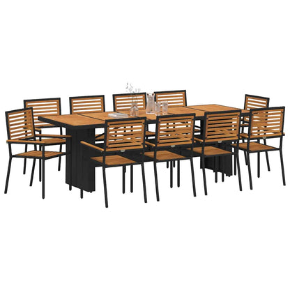 Garten Essgruppe 11 pcs Schwarz 240 x 90 x 75 cm Poly-Rattan