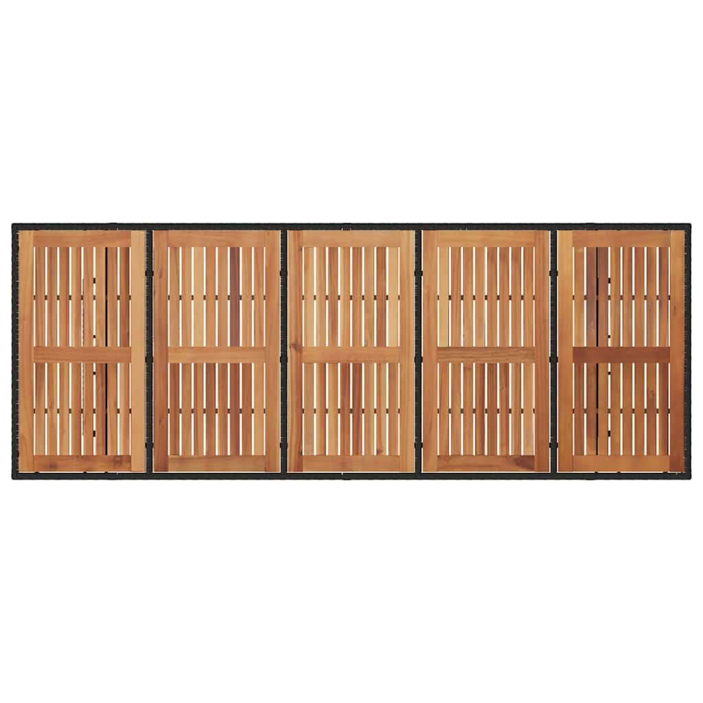 Garten Essgruppe 11 pcs Schwarz 240 x 90 x 75 cm Poly-Rattan