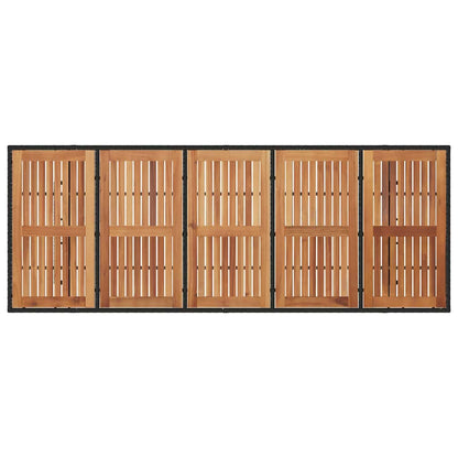 Garten Essgruppe 11 pcs Schwarz 240 x 90 x 75 cm Poly-Rattan