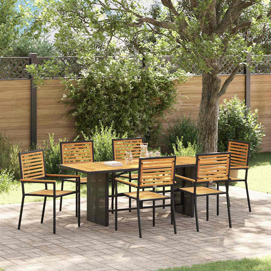Garten Essgruppe 5 pcs Schwarz 190 x 80 x 75 cm Poly-Rattan