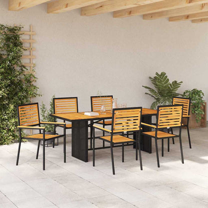 Garten Essgruppe 5 pcs Schwarz 190 x 80 x 75 cm Poly-Rattan